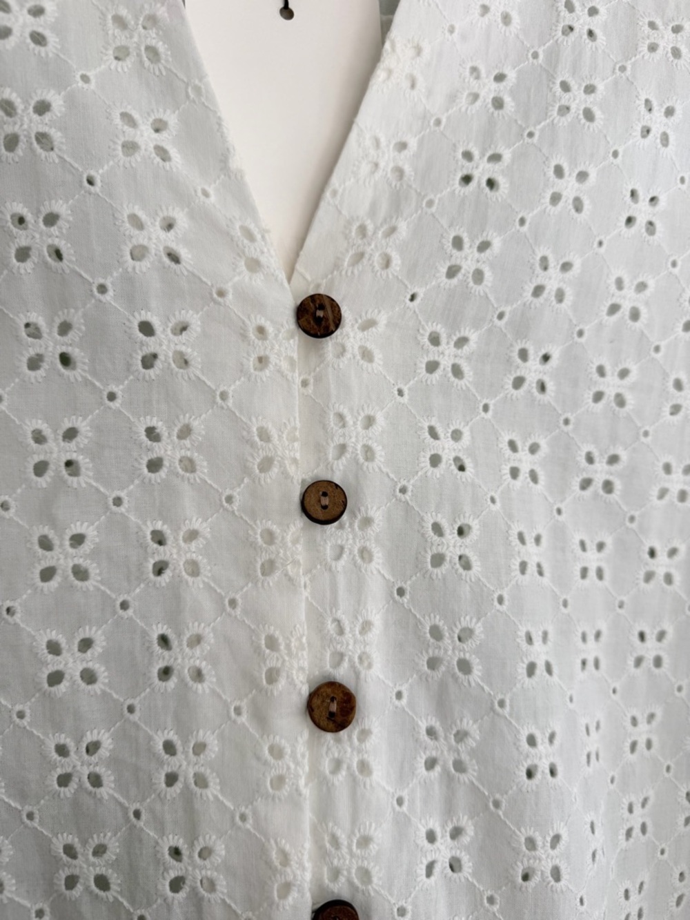 NWT Zara Short Sleeve White Eyelet Embroidered Button Down Shirt Size M - Picture 6 of 12